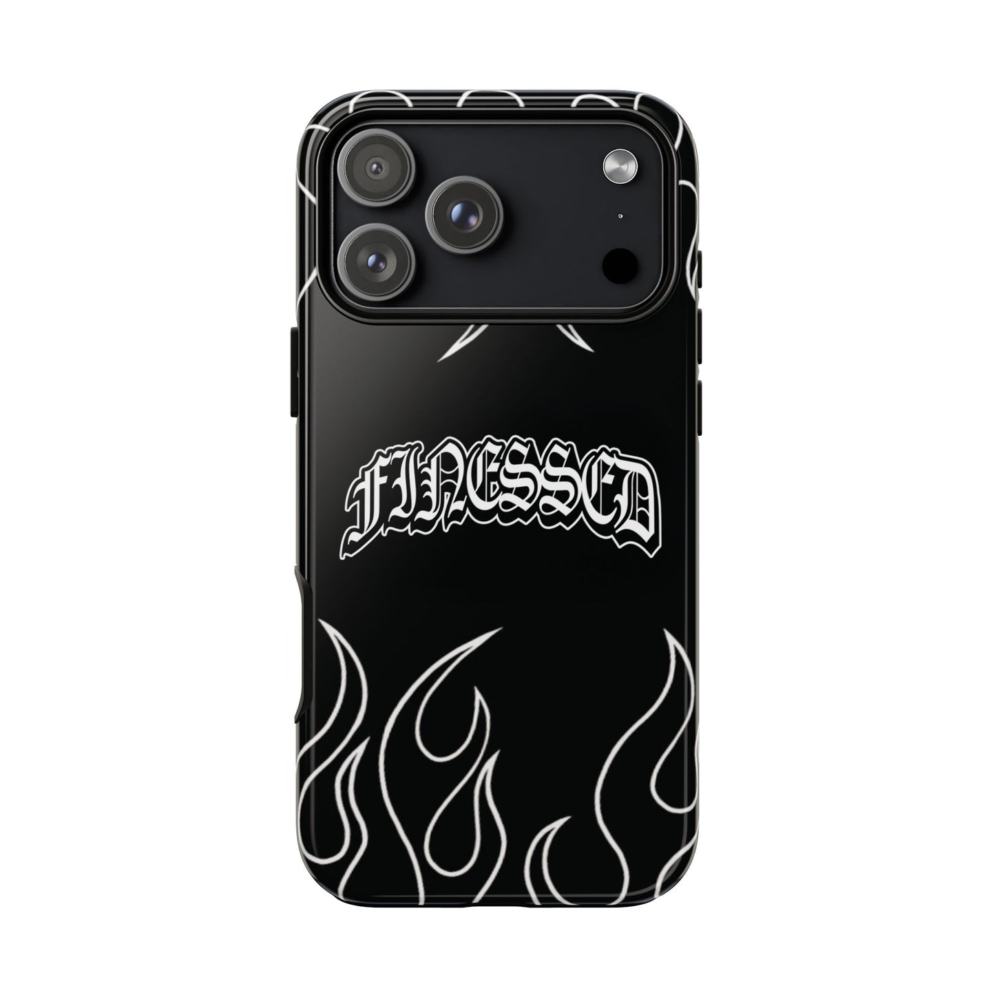 Flaming Finessed Phone Case (Black)