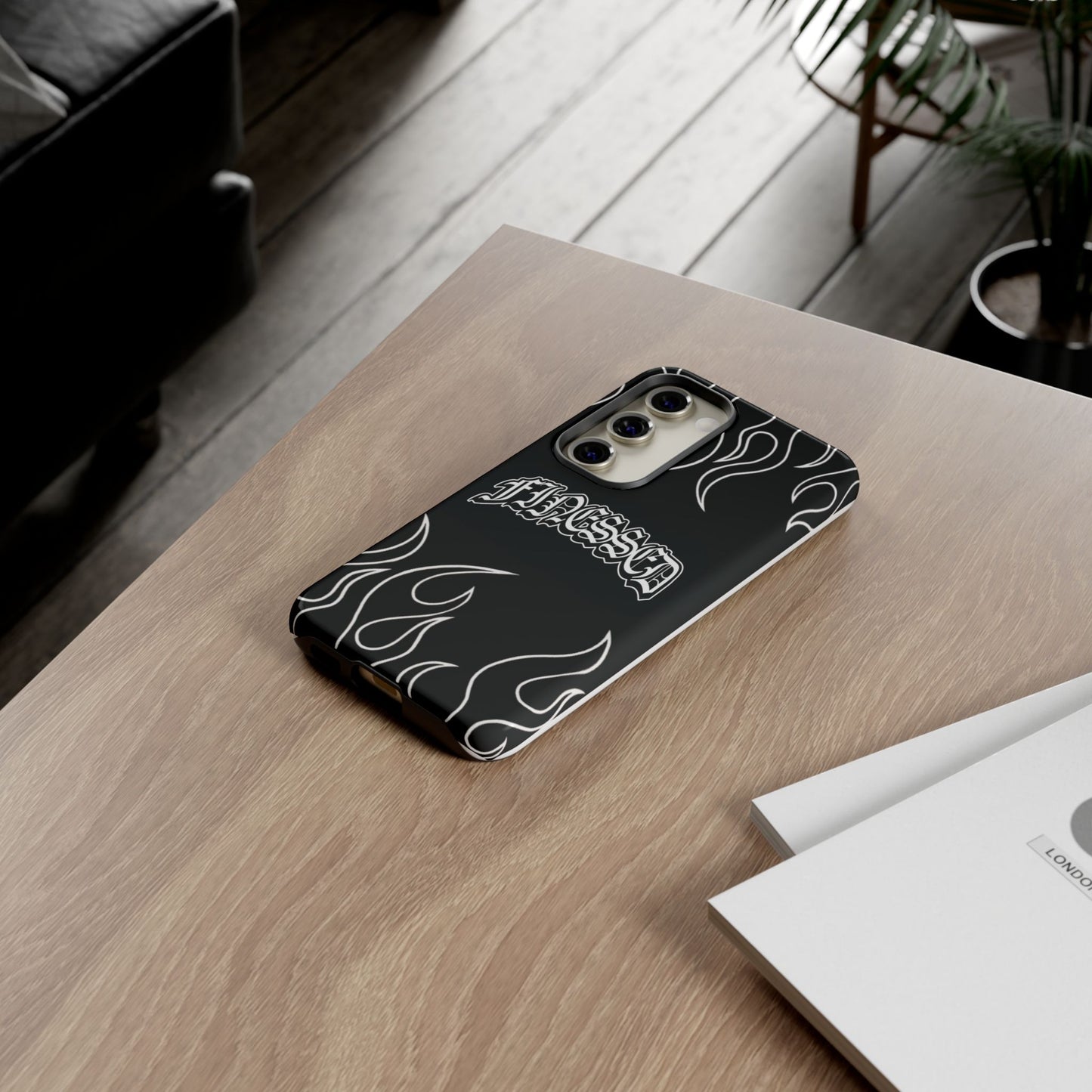 Flaming Finessed Phone Case (Black)