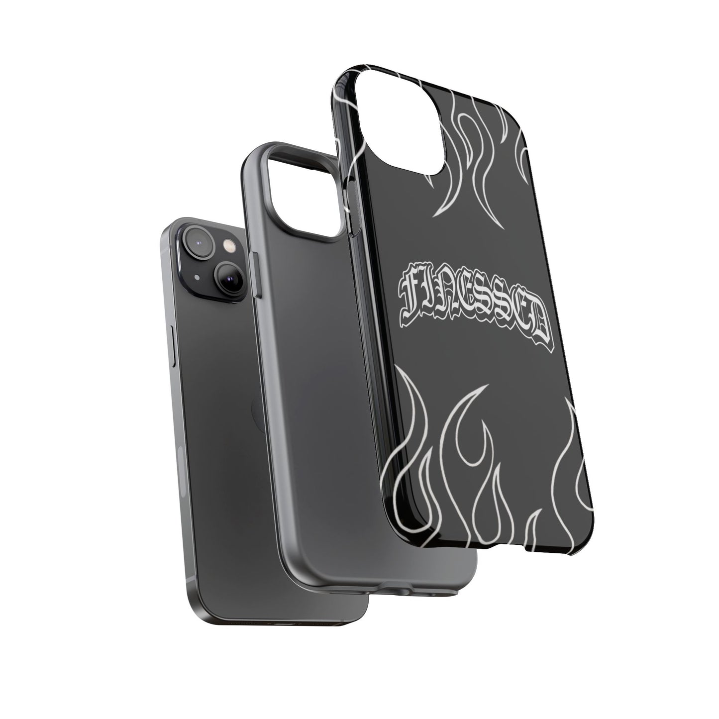 Flaming Finessed Phone Case (Black)