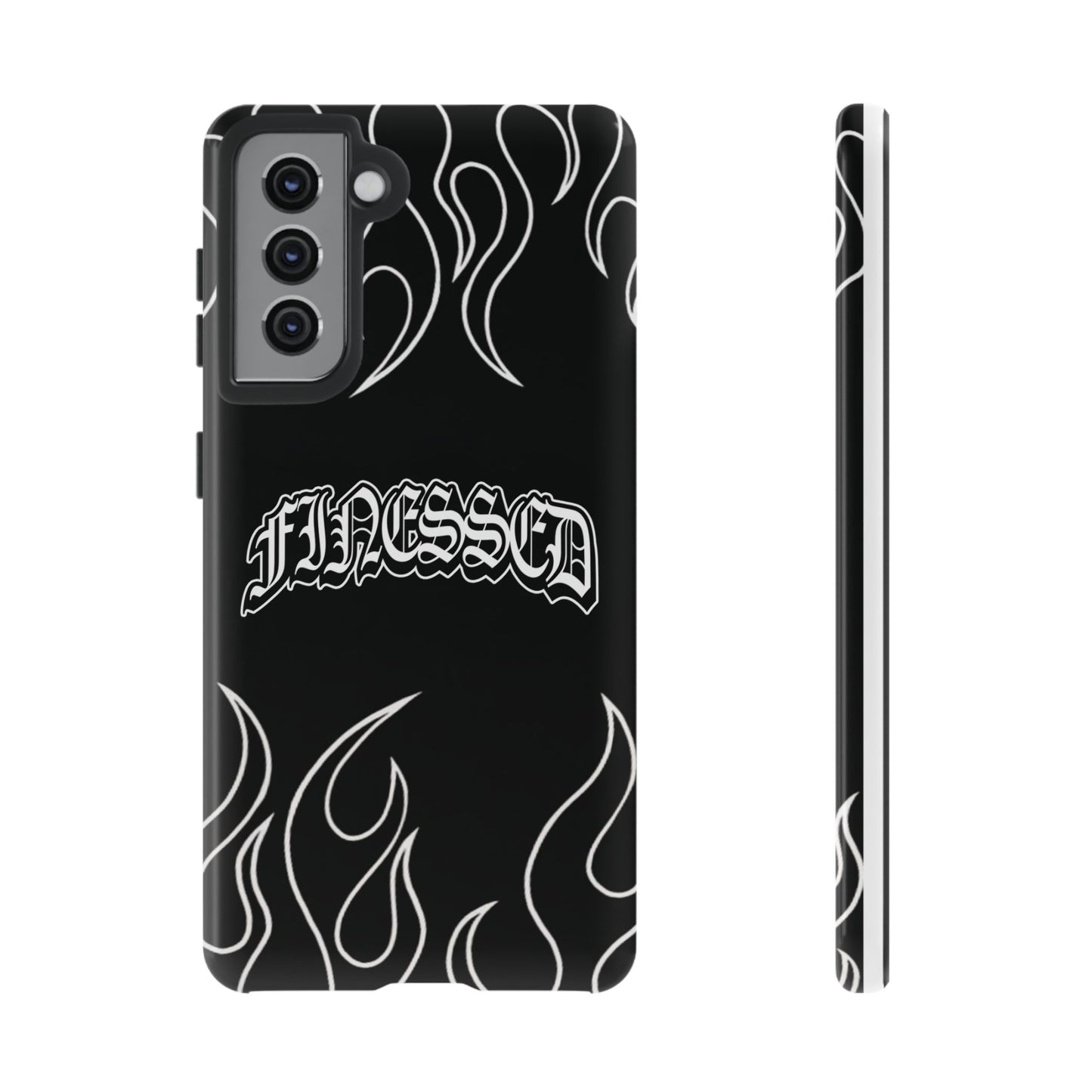 Flaming Finessed Phone Case (Black)