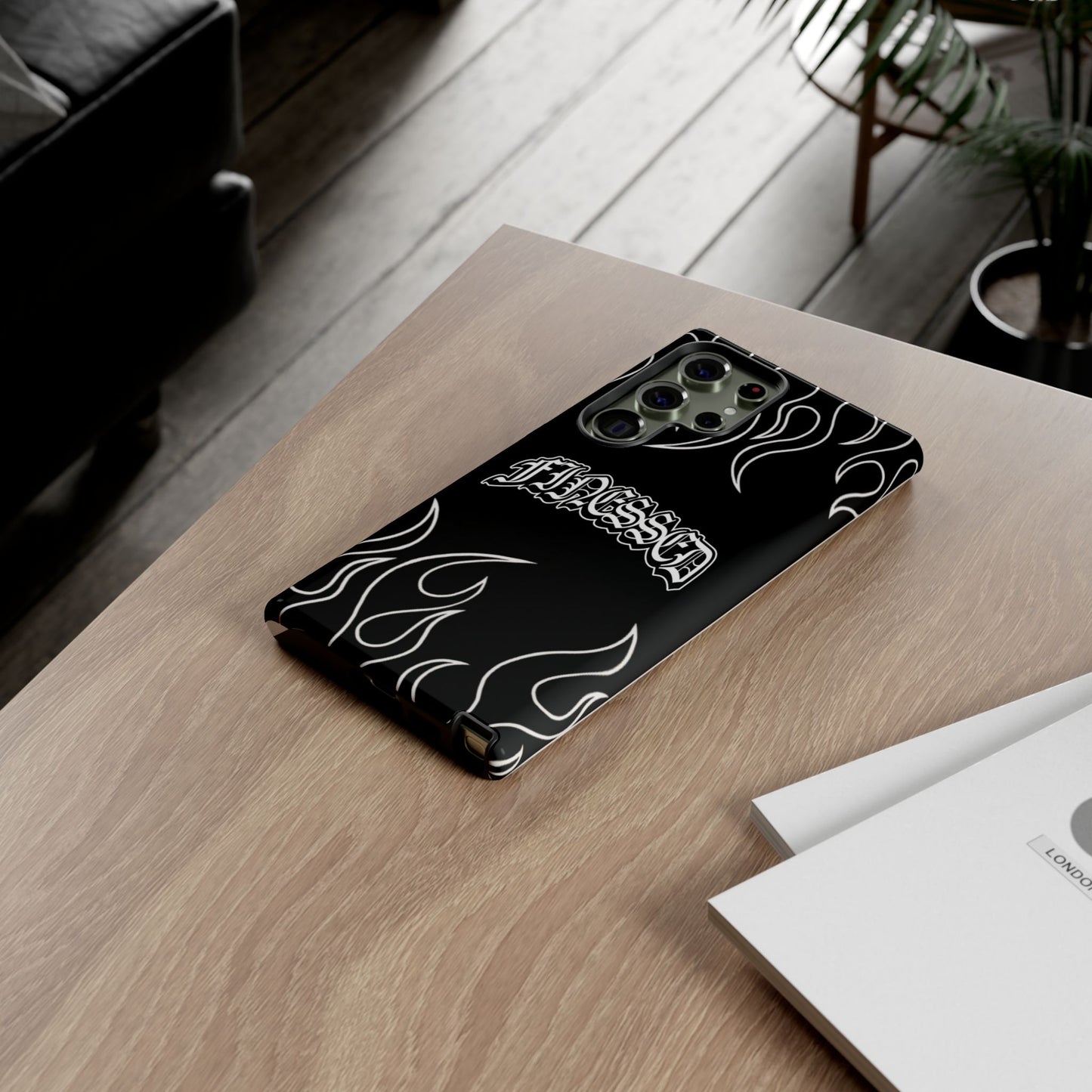 Flaming Finessed Phone Case (Black)