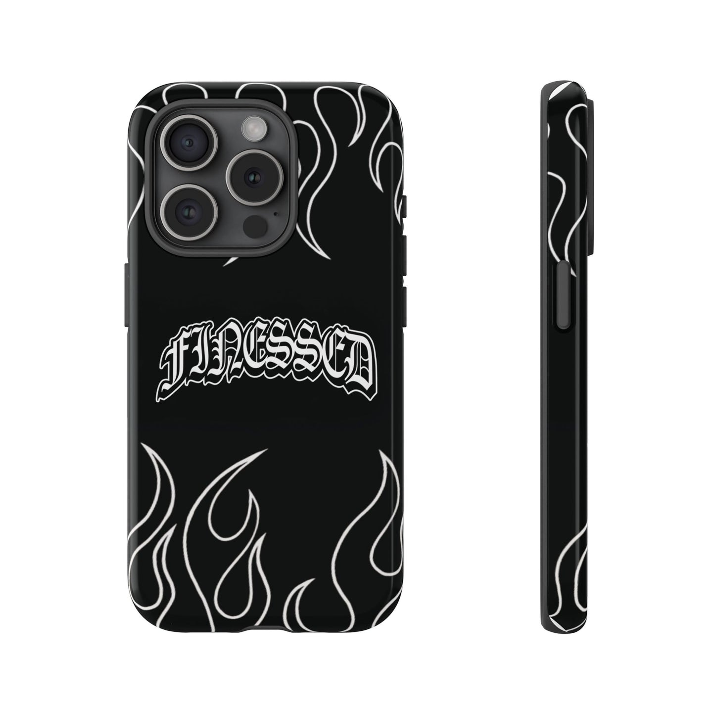 Flaming Finessed Phone Case (Black)