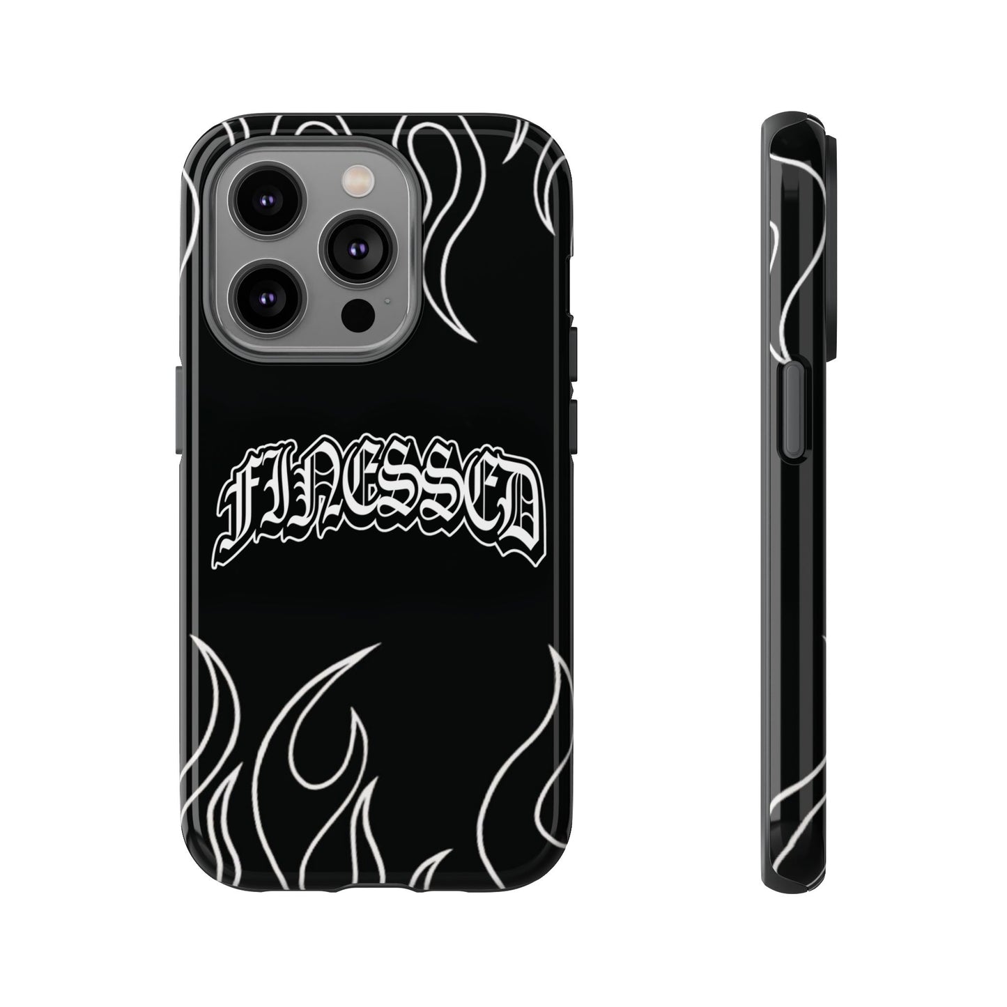 Flaming Finessed Phone Case (Black)