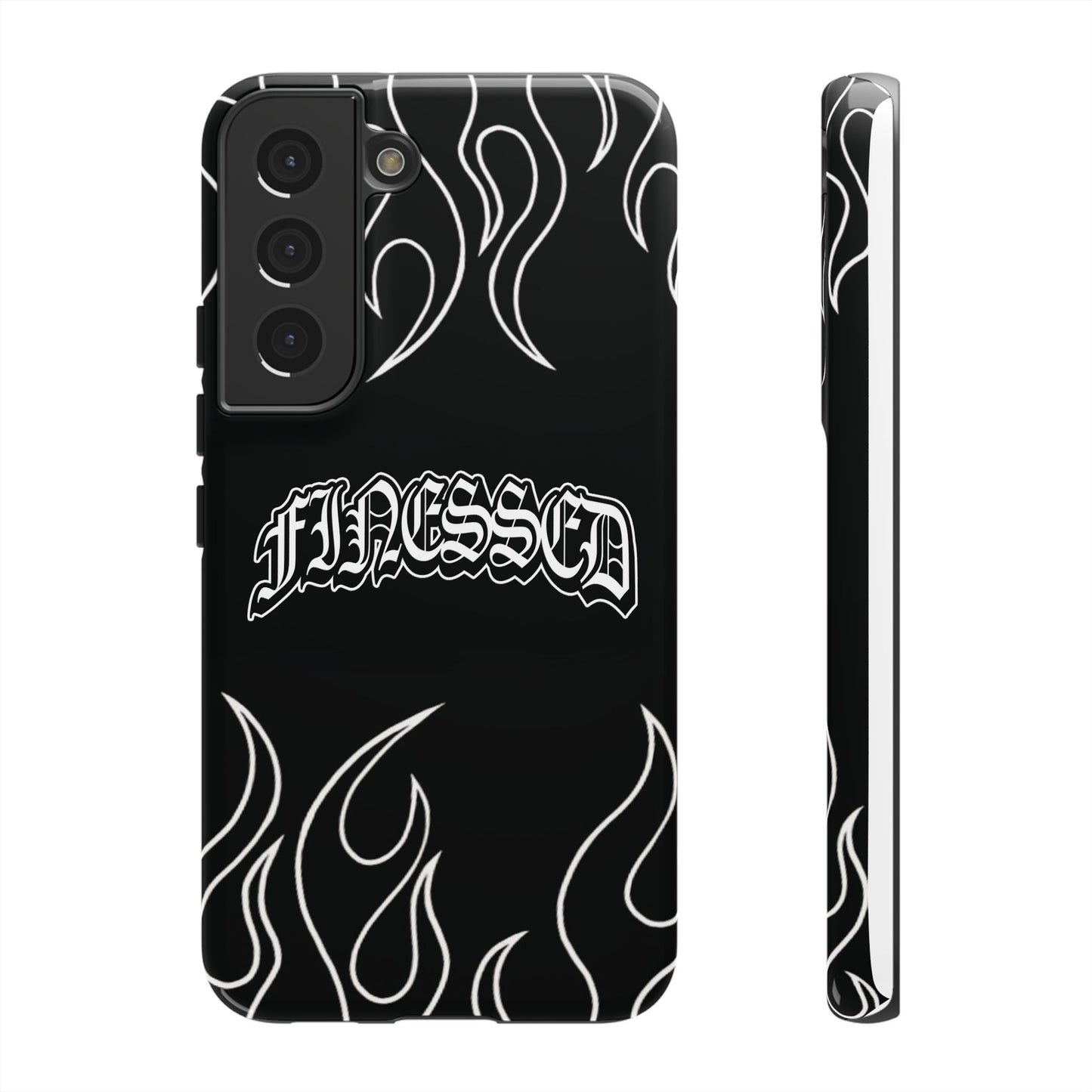 Flaming Finessed Phone Case (Black)