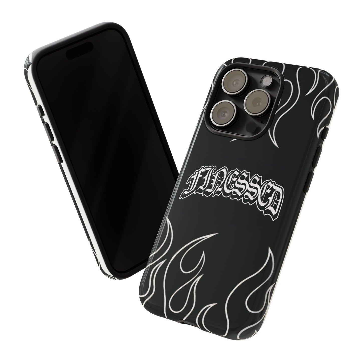 Flaming Finessed Phone Case (Black)
