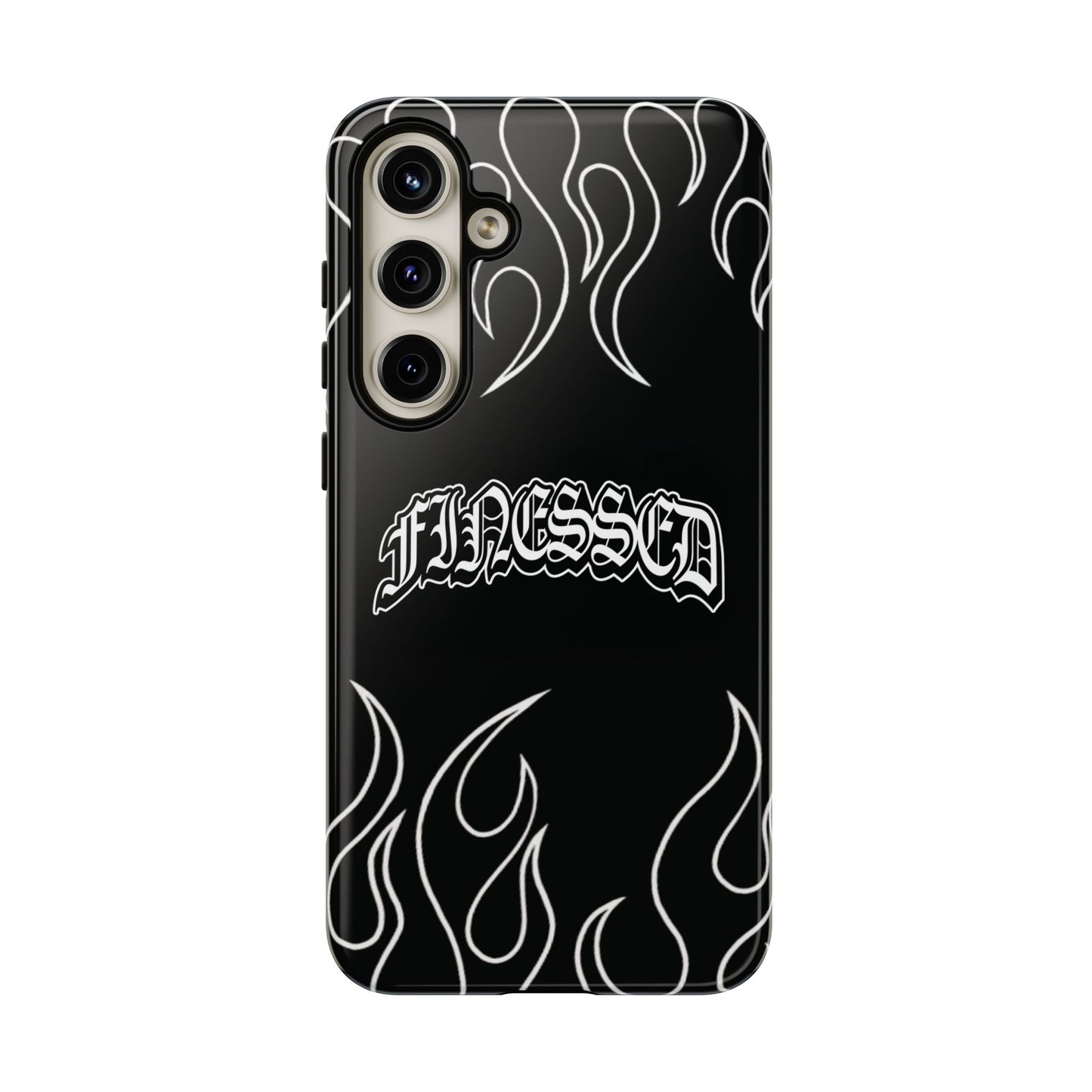 Flaming Finessed Phone Case (Black)