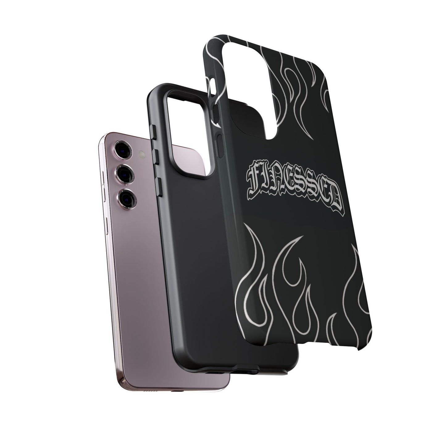 Flaming Finessed Phone Case (Black)