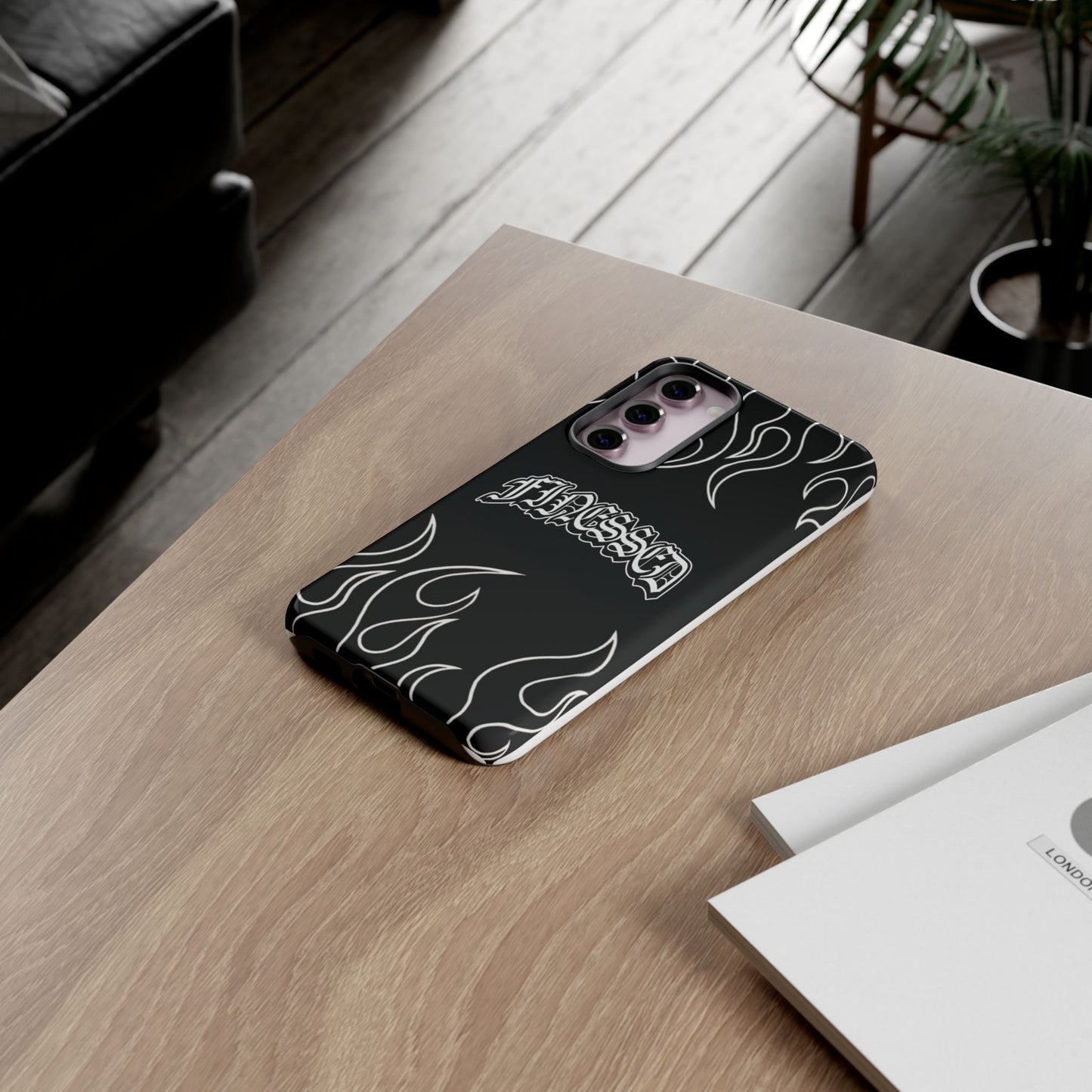 Flaming Finessed Phone Case (Black)