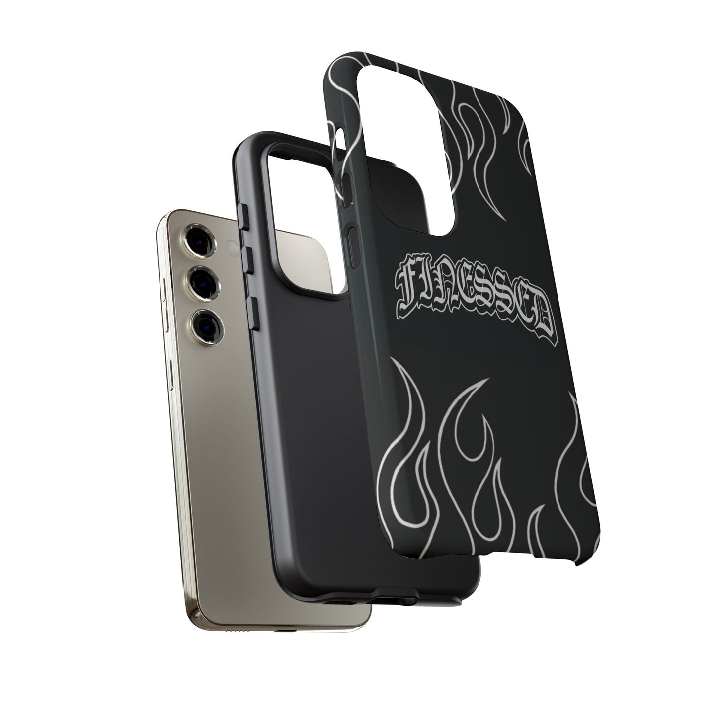 Flaming Finessed Phone Case (Black)