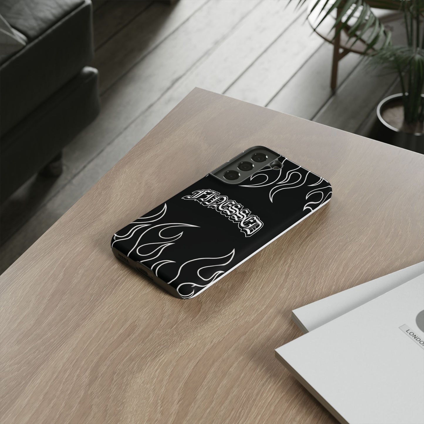 Flaming Finessed Phone Case (Black)