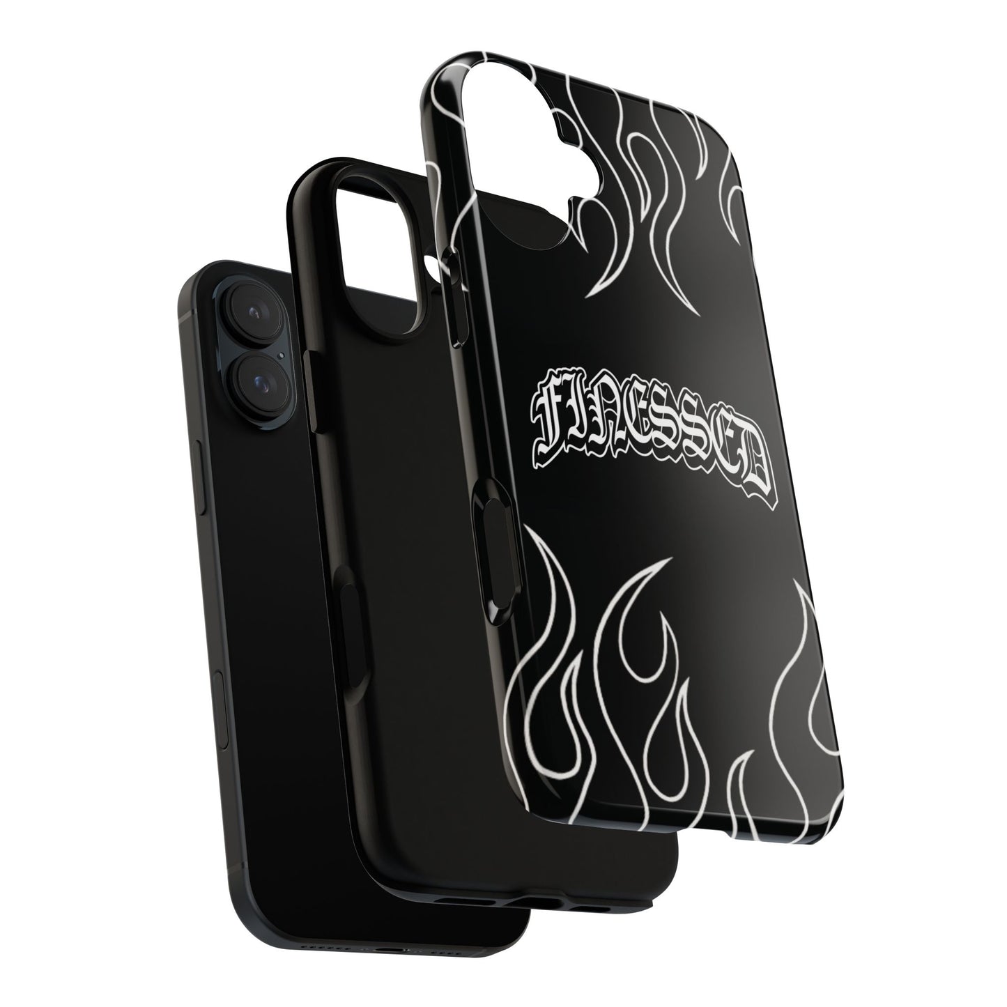 Flaming Finessed Phone Case (Black)