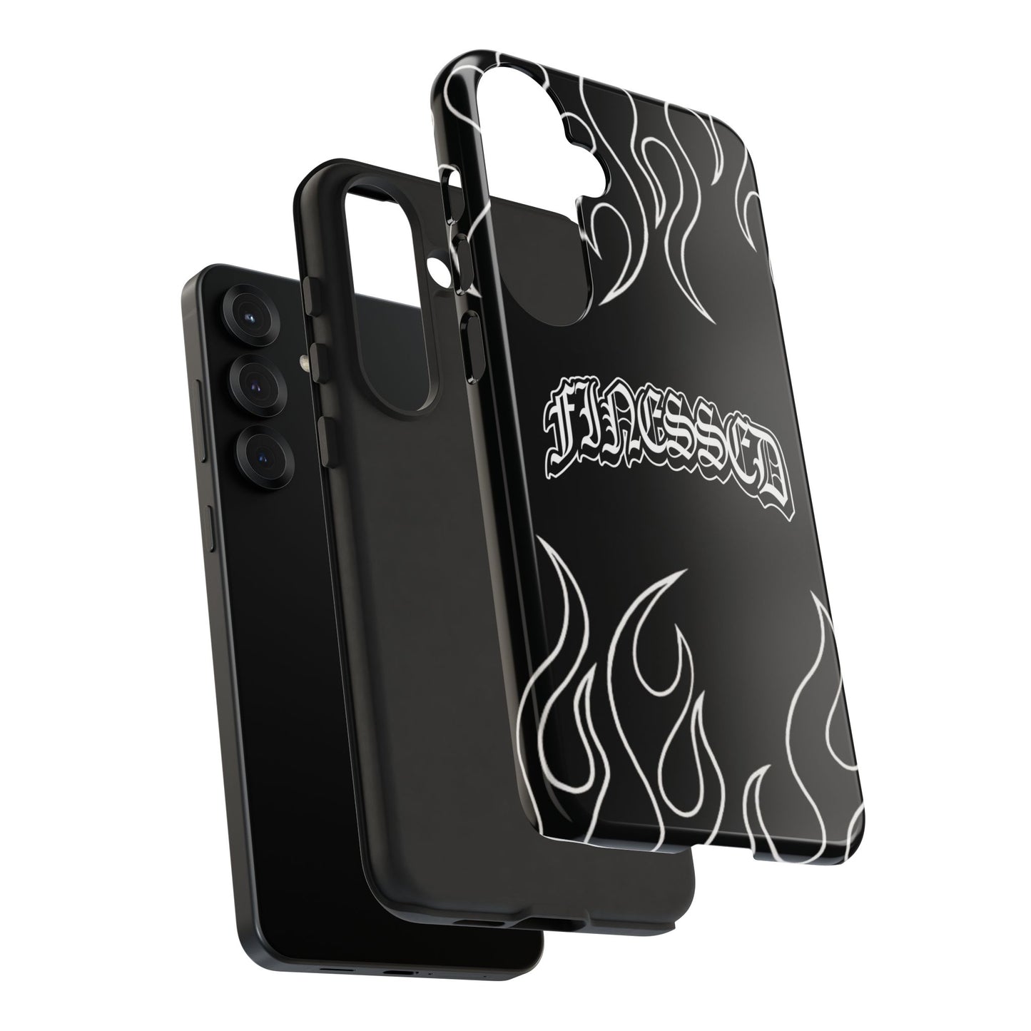 Flaming Finessed Phone Case (Black)