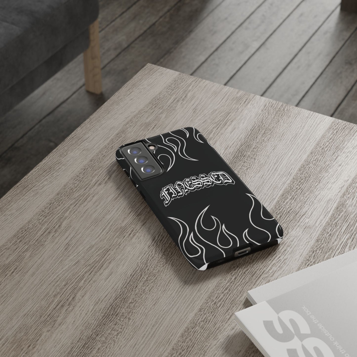 Flaming Finessed Phone Case (Black)
