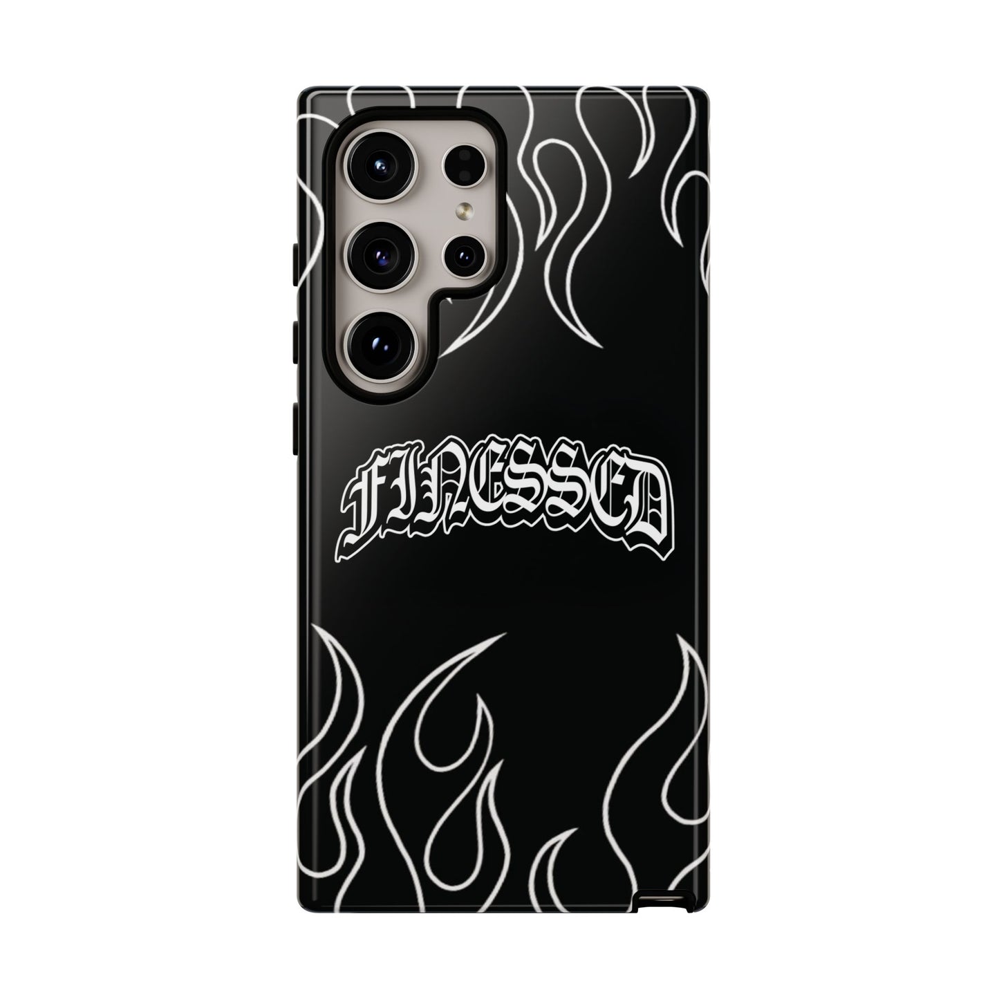 Flaming Finessed Phone Case (Black)