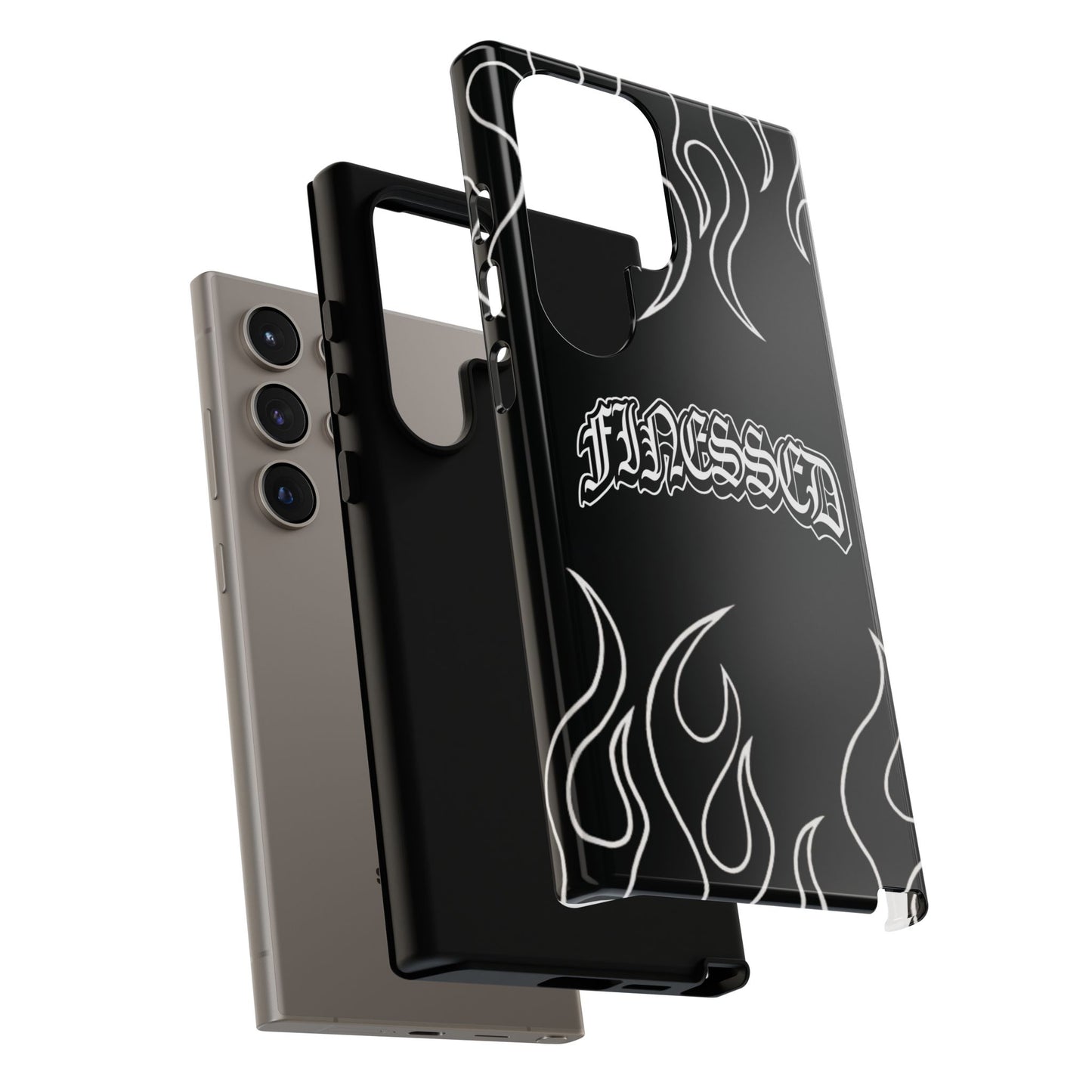 Flaming Finessed Phone Case (Black)
