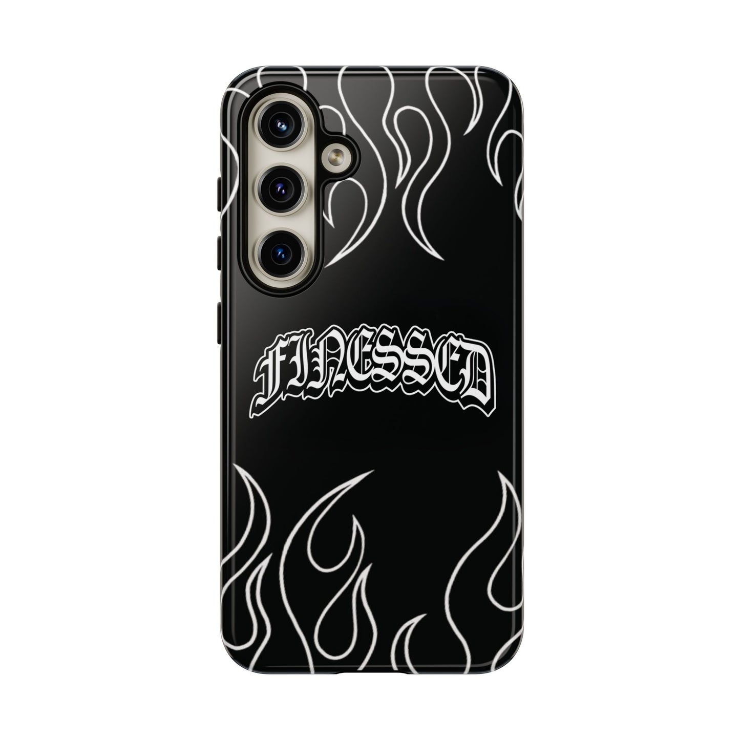 Flaming Finessed Phone Case (Black)