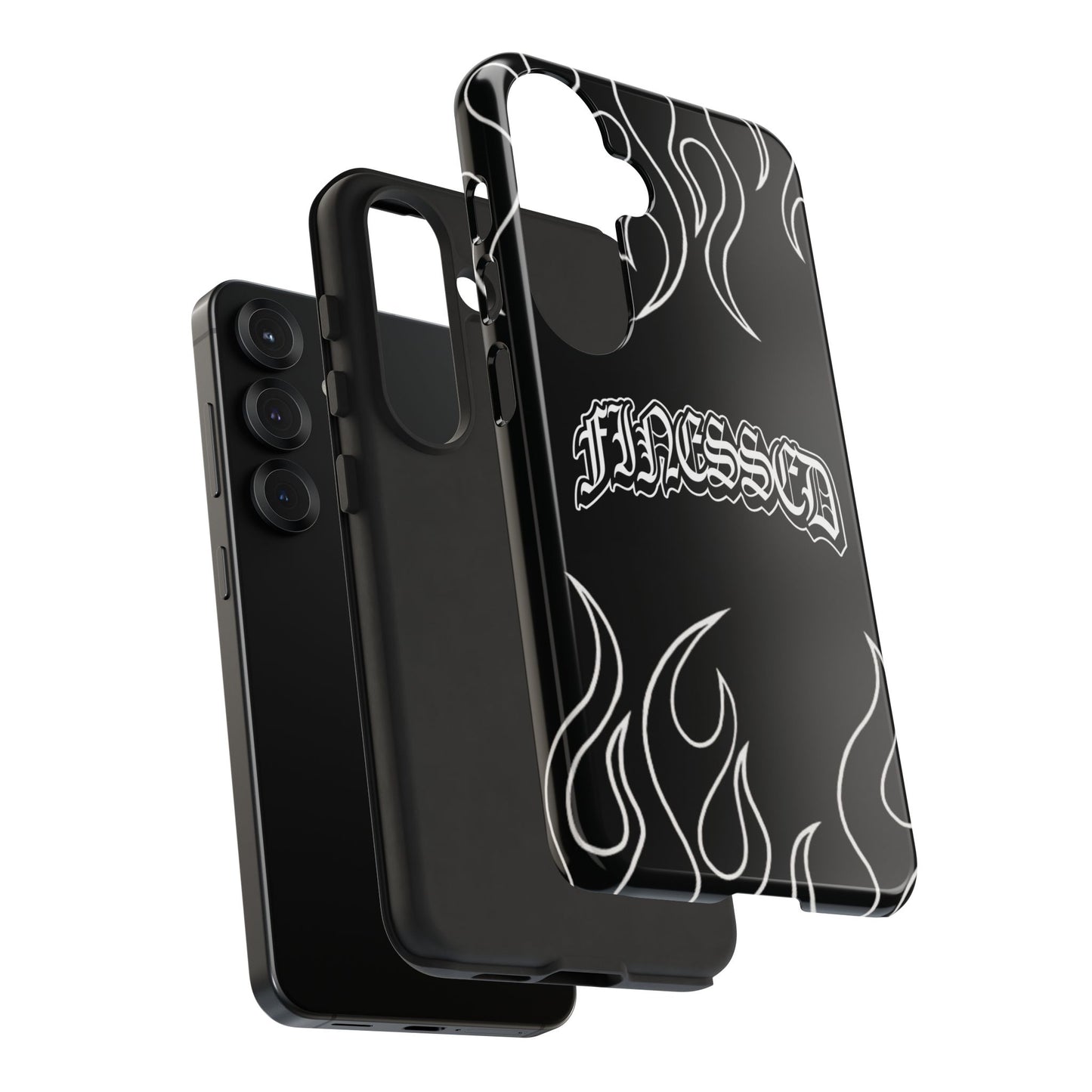 Flaming Finessed Phone Case (Black)