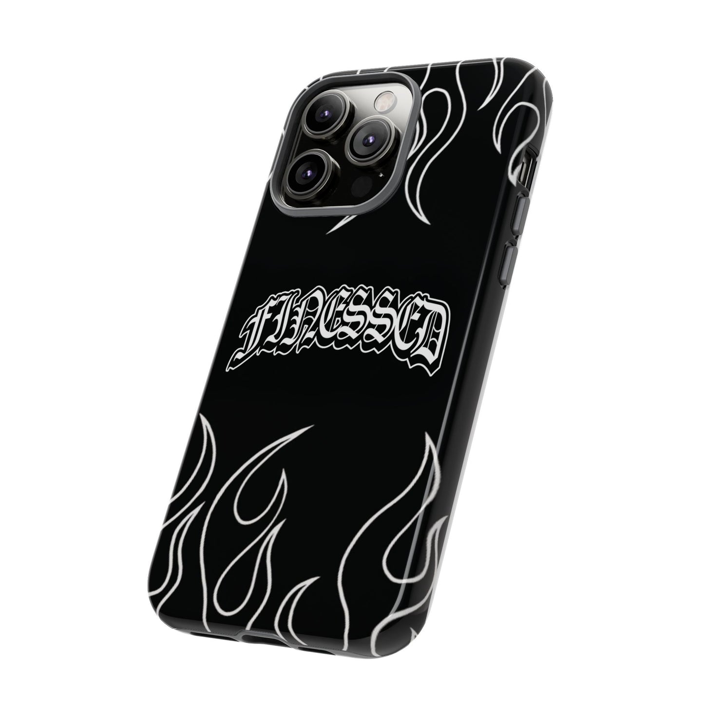 Flaming Finessed Phone Case (Black)
