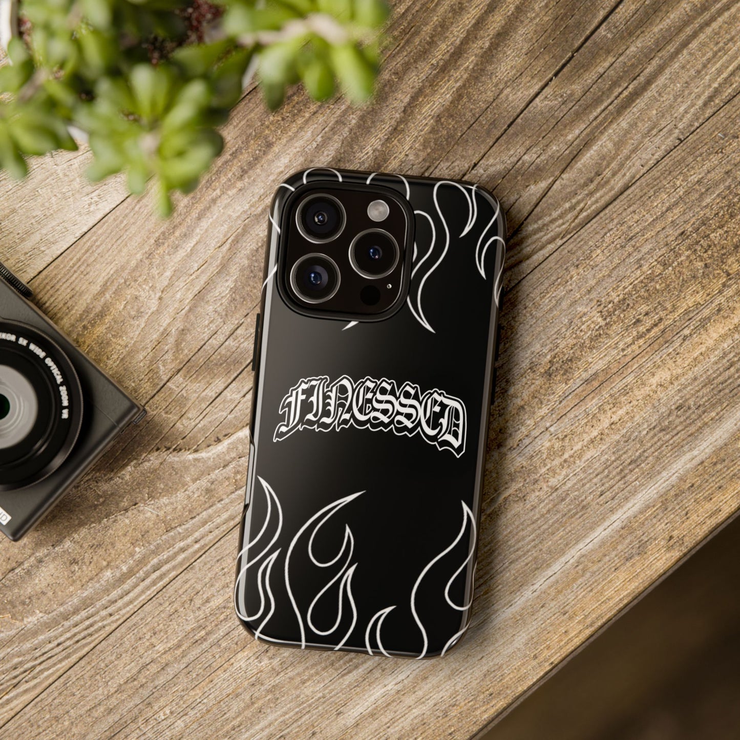 Flaming Finessed Phone Case (Black)