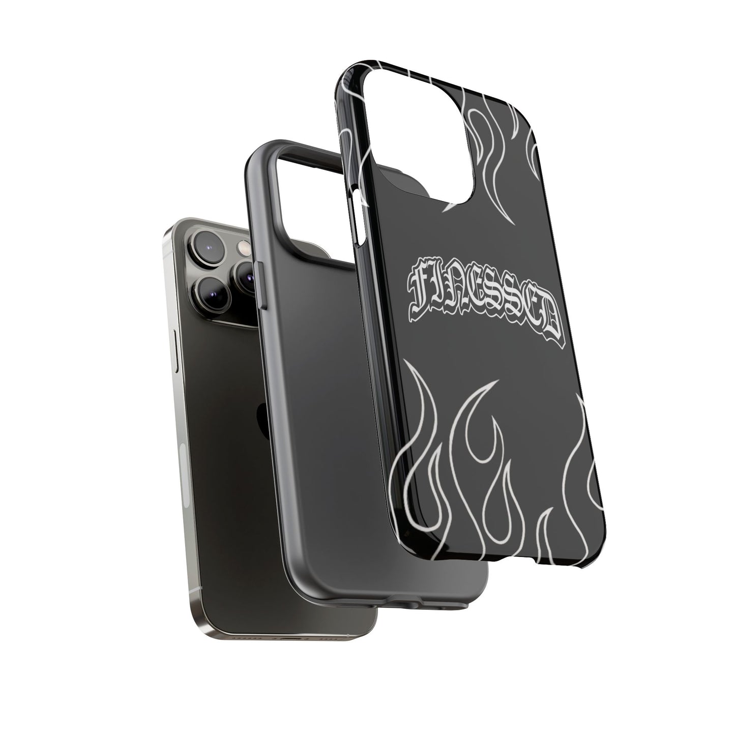 Flaming Finessed Phone Case (Black)