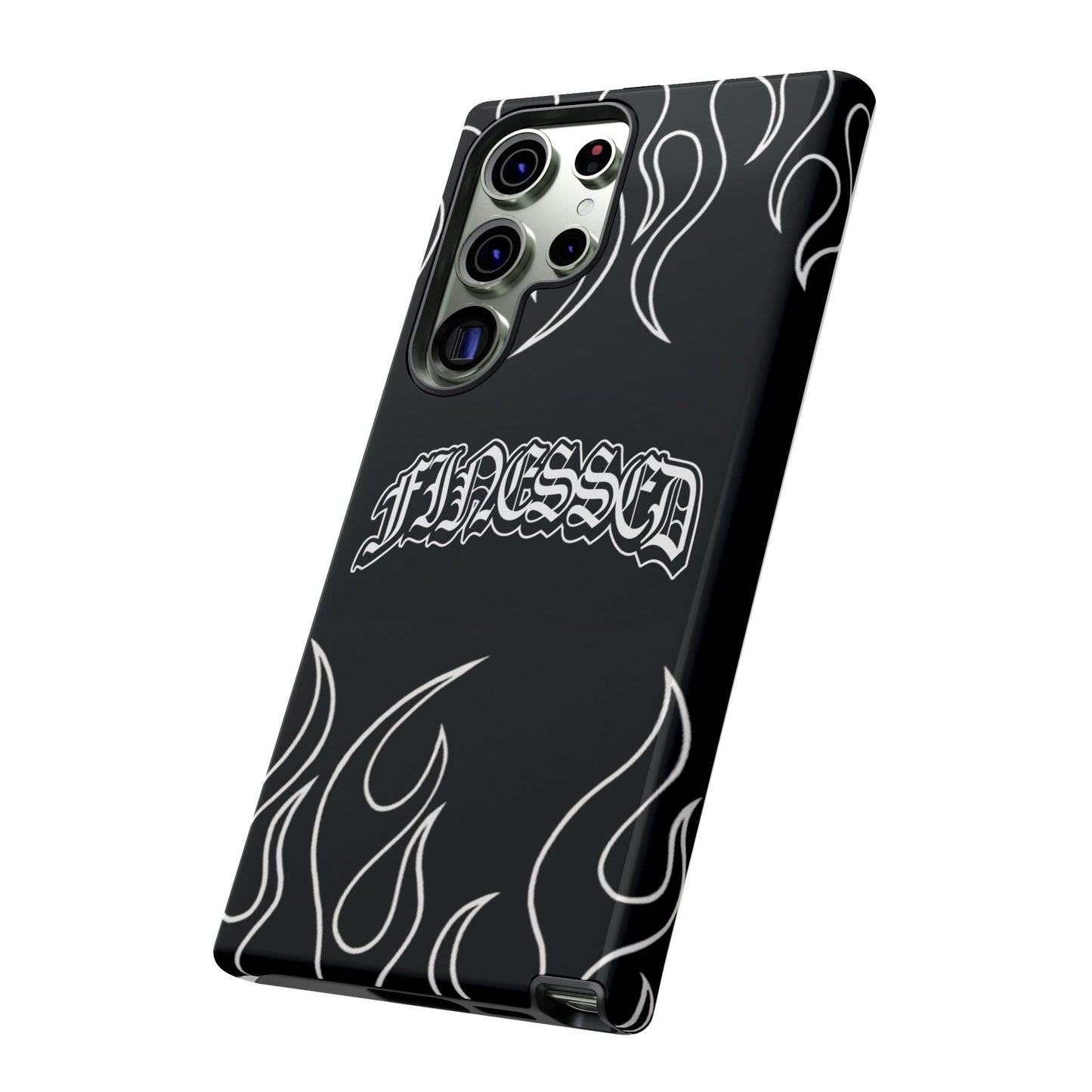 Flaming Finessed Phone Case (Black)