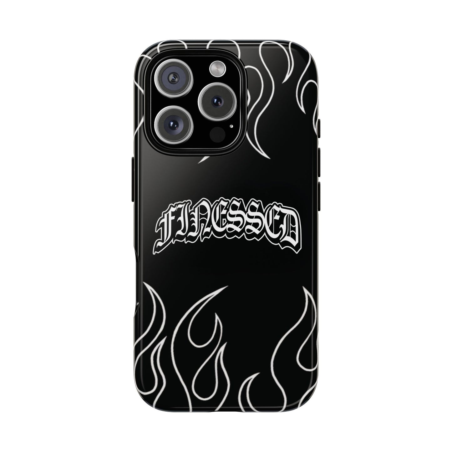 Flaming Finessed Phone Case (Black)