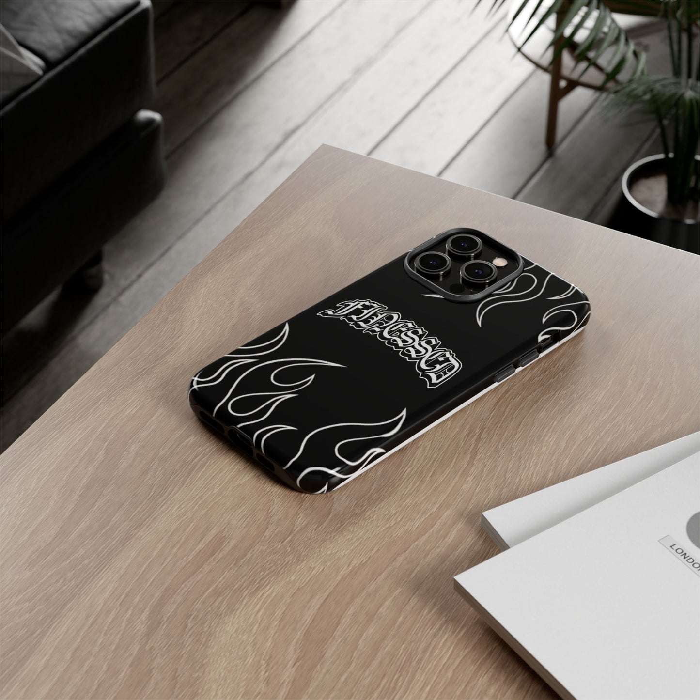 Flaming Finessed Phone Case (Black)
