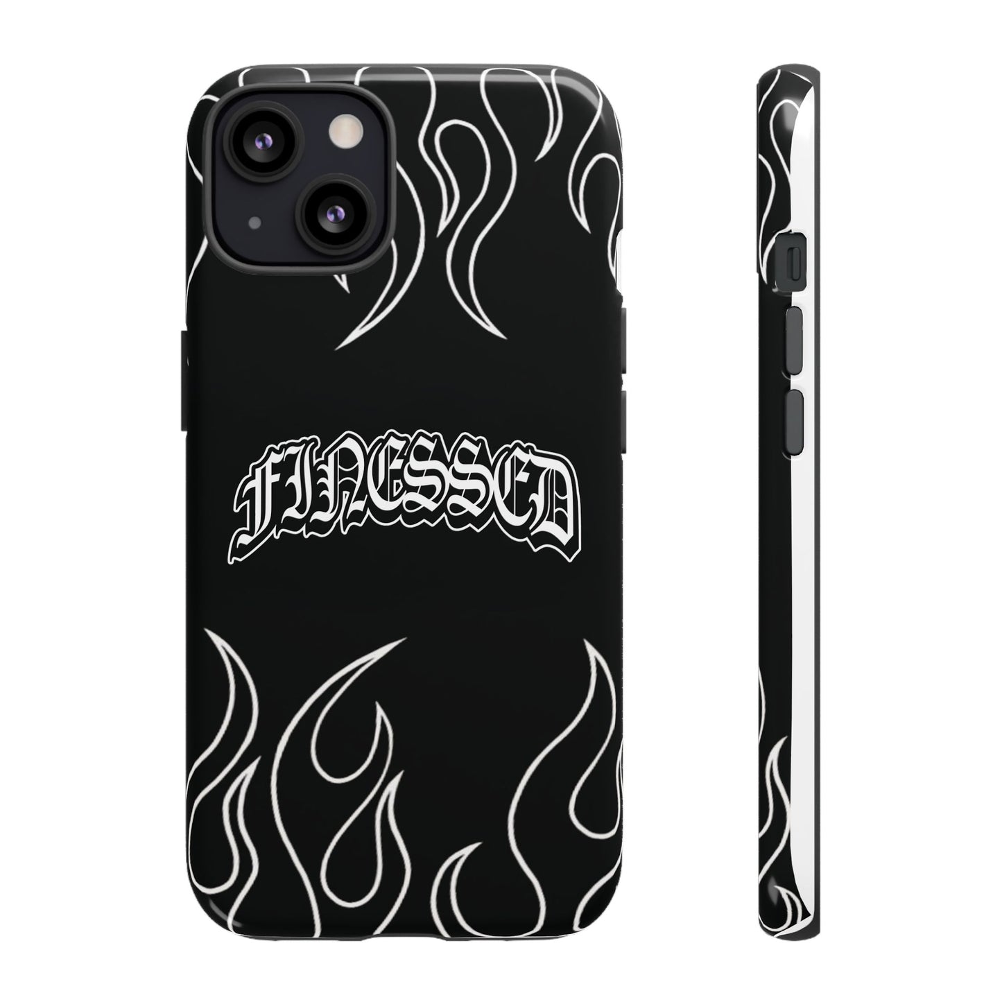 Flaming Finessed Phone Case (Black)