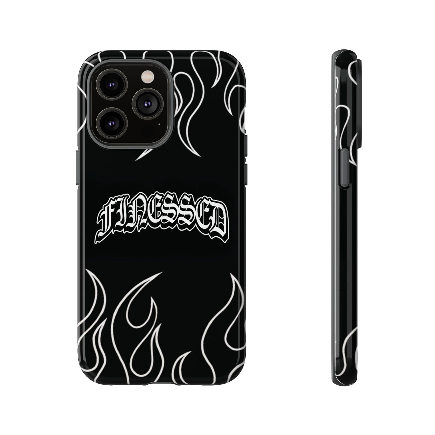 Flaming Finessed Phone Case (Black)