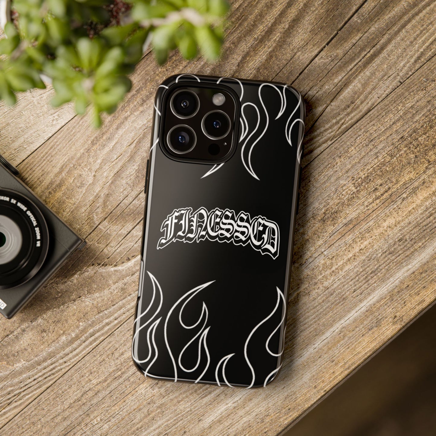 Flaming Finessed Phone Case (Black)