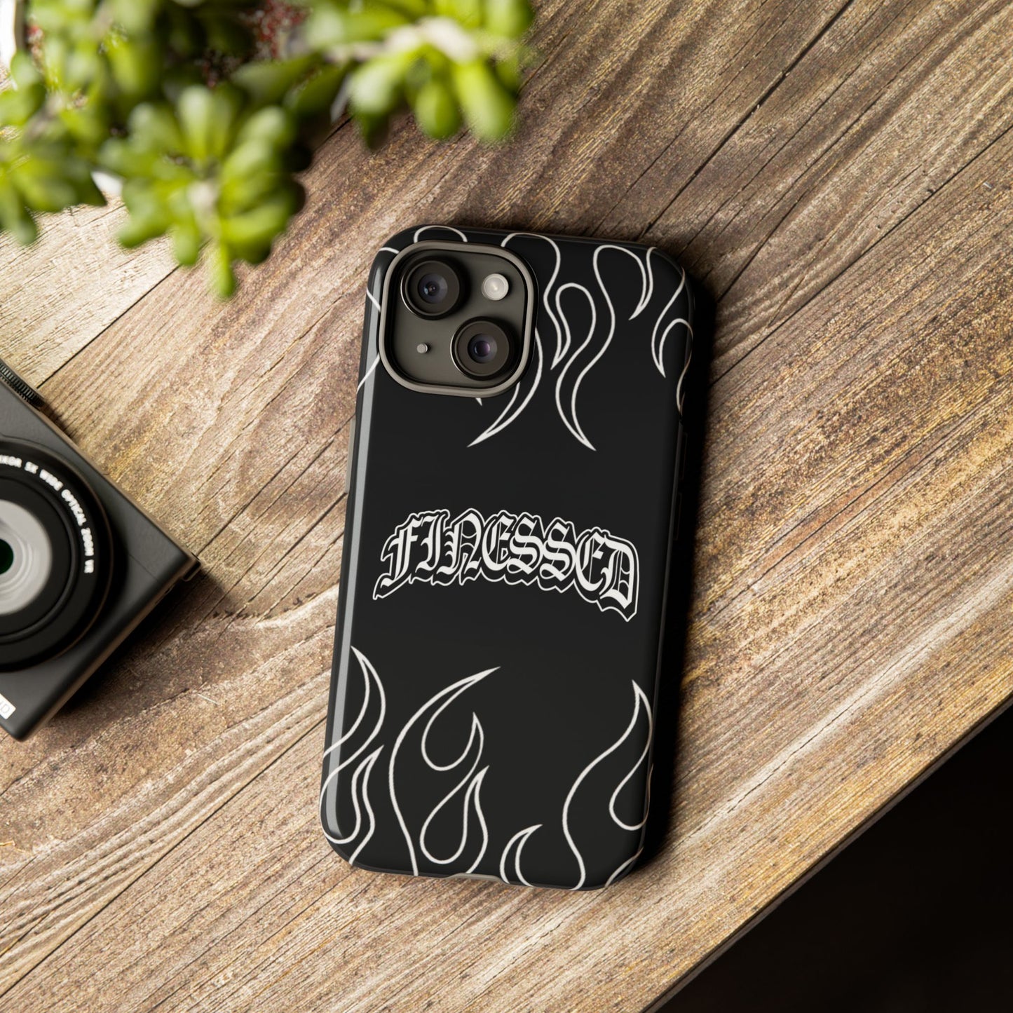 Flaming Finessed Phone Case (Black)