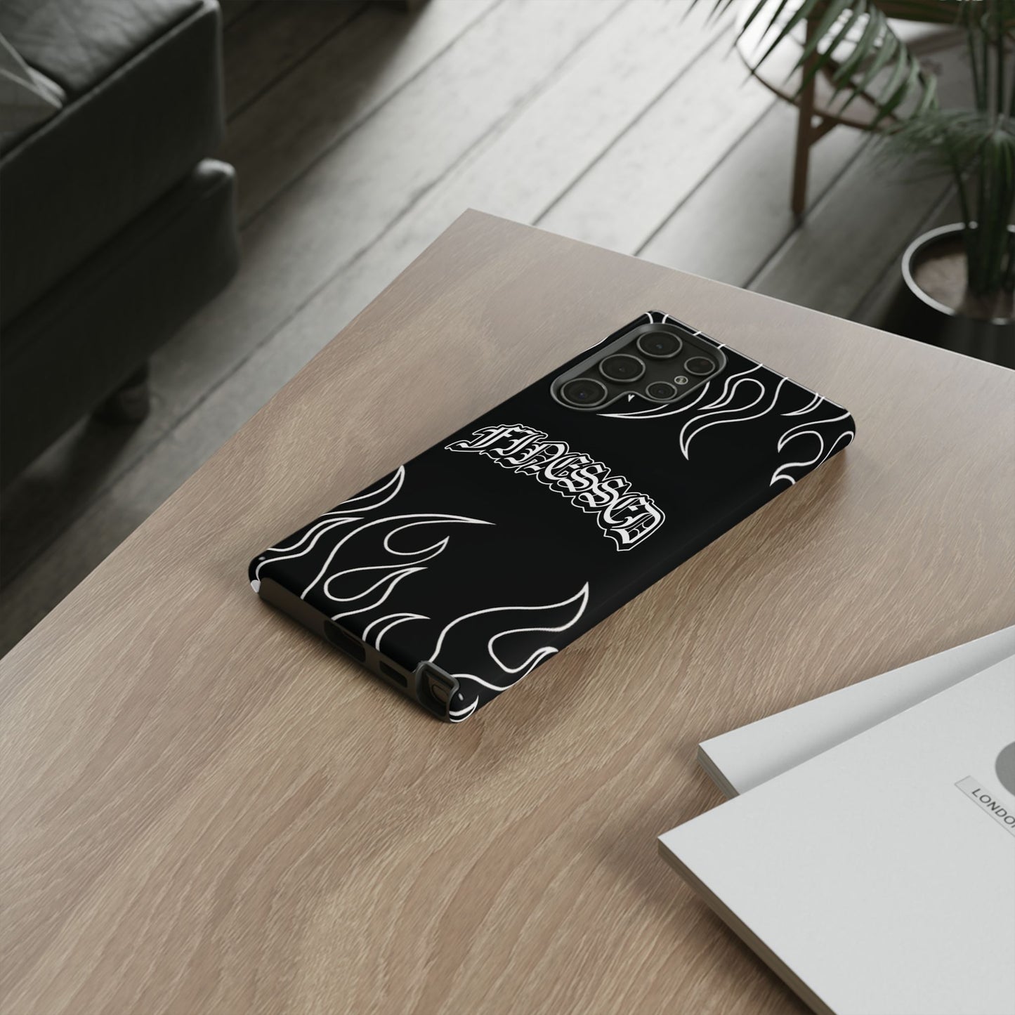 Flaming Finessed Phone Case (Black)