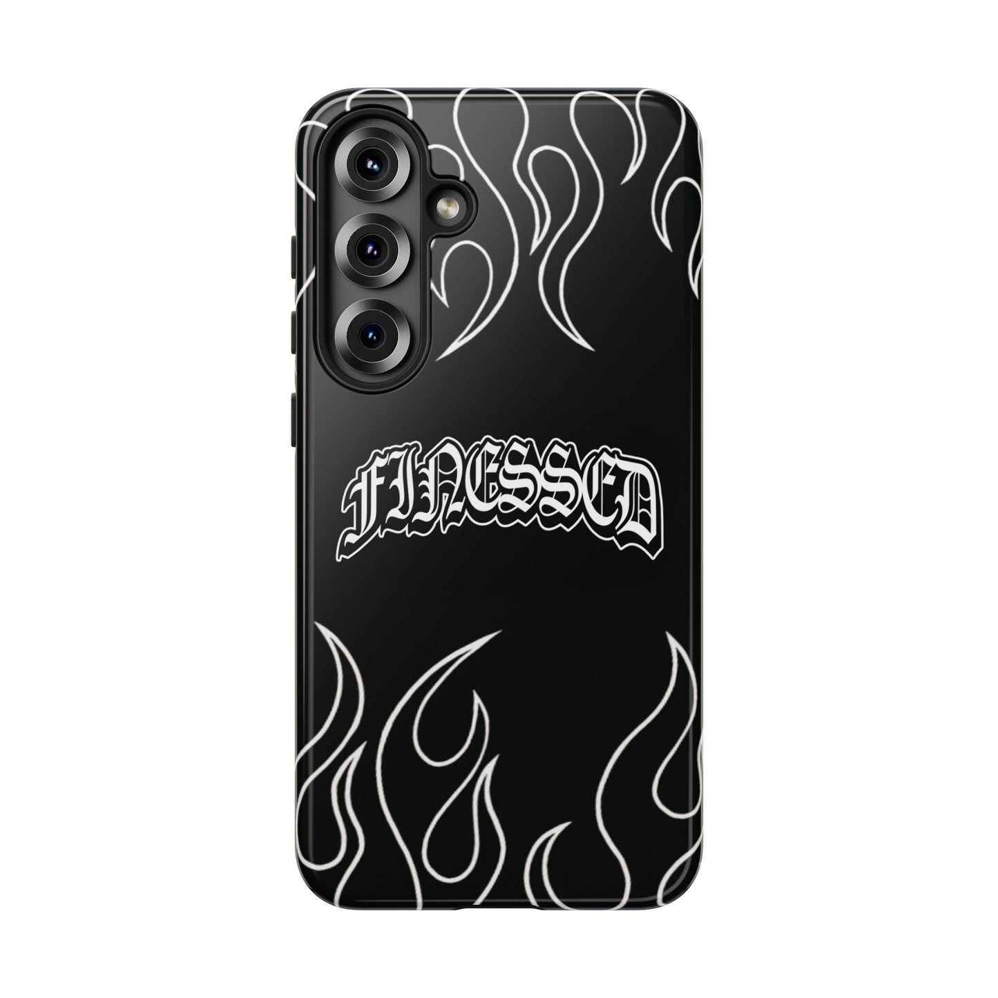 Flaming Finessed Phone Case (Black)