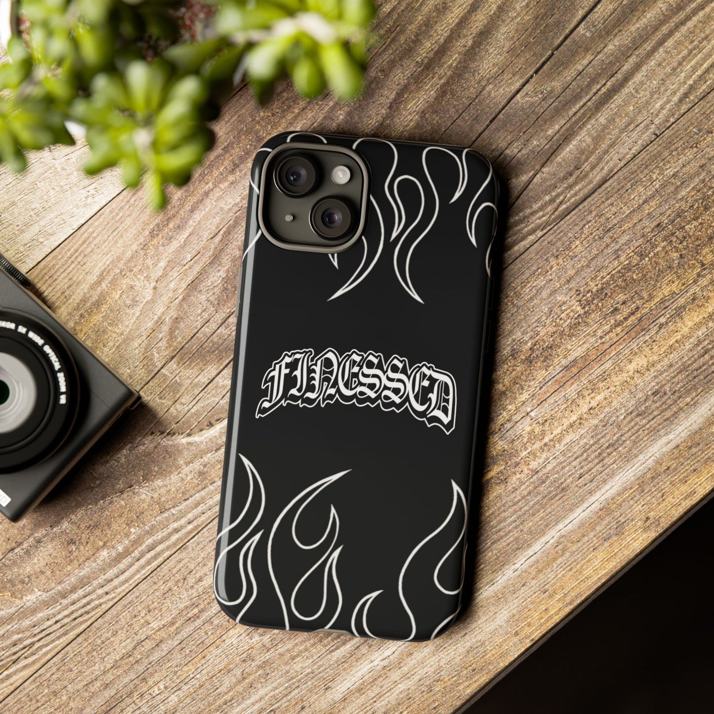 Flaming Finessed Phone Case (Black)