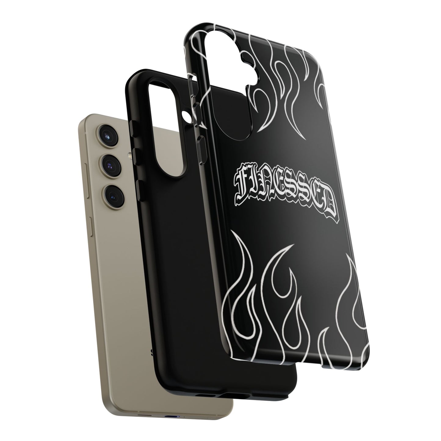 Flaming Finessed Phone Case (Black)