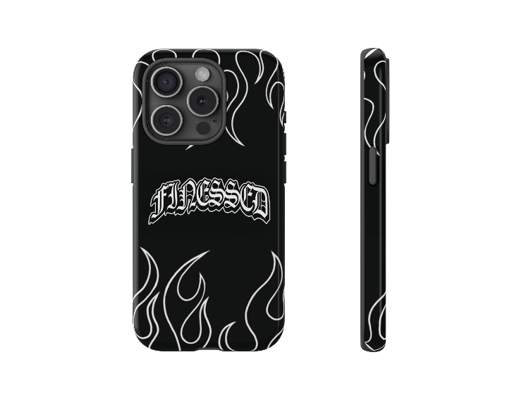 Flaming Finessed Phone Case (Black)
