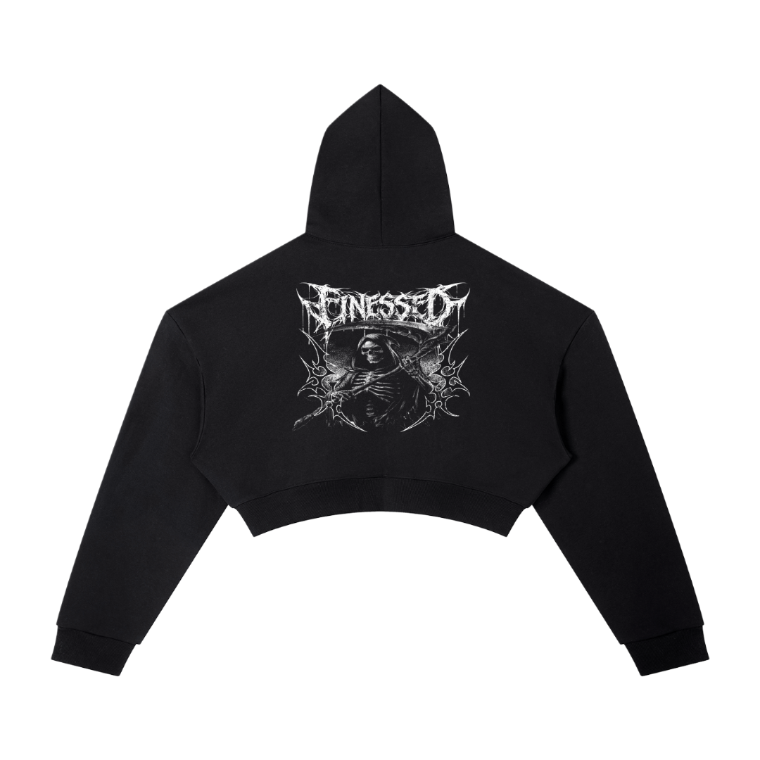 Women's Essential Cropped Tribal Reaper Hoodie