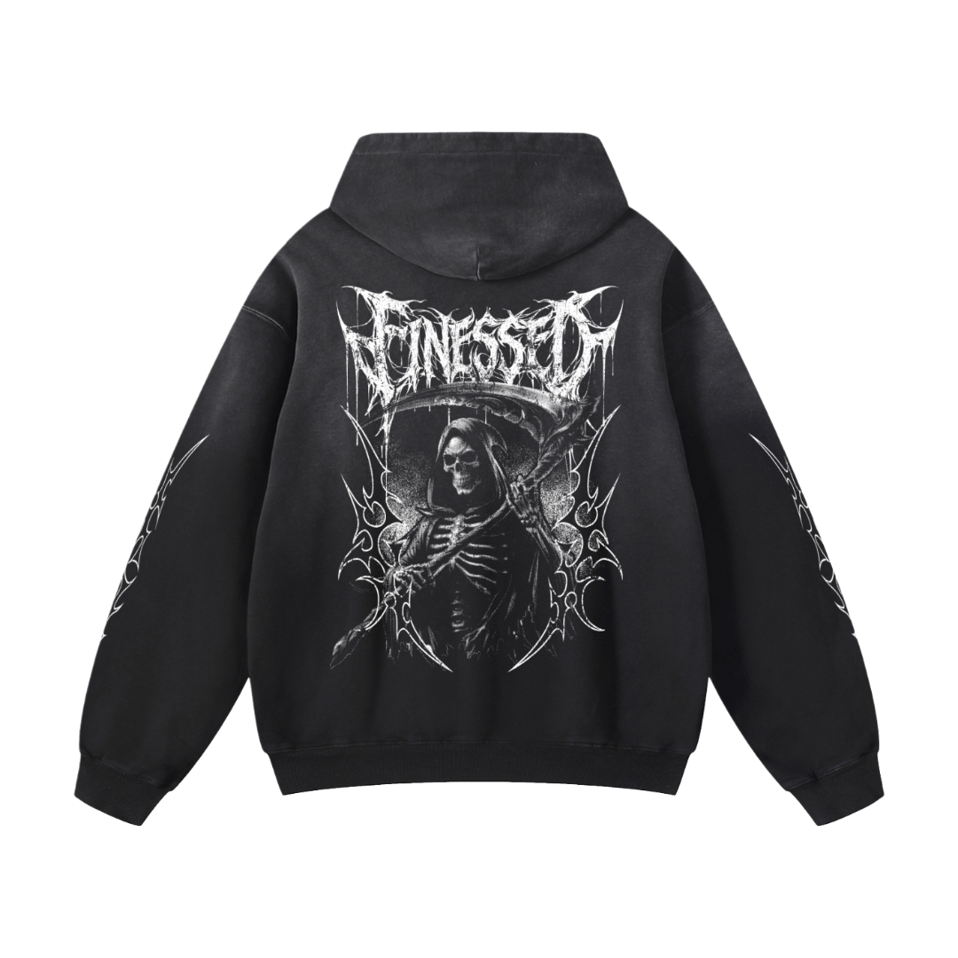 *New* LIMITED SunFaded Oversized Tribal Reaper Hoodie